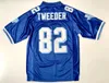 Charlie Tweeder #82 West Canaan Coyotes Movie Men's voetbalshirts Shirts All Ed Blue S-3XL