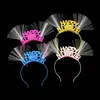 Fábrica Atacado Brilho Ano Novo Headband Fibra Cabelo Clipes | Feliz Ano Novo Acessórios de cabelo Melhor venda de brinquedos