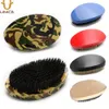 MOQ 100 PCS Anpassad logotyp Premium Wave Brush med Boar Bristle Blackredbluepurplewooden Curved Hanta Hand Män grooming Borstes8223876