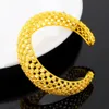 Mesh Cuff Bracelet exquis or jaune 18 carats rebouchés Femmes Bracelet Belle soirée de mariage cadeau Dia 60mm