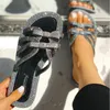 جديد الصيف الكريستال bowknot slippers الأزياء للسيدات في الهواء الطلق وحيد القرن القوس swippers مثير مريحة في اصبع القدم الصنادل الشاطئ#0245R
