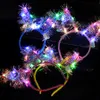 Fita dourada luminosa coelho orelha headwear flash hoop concert