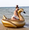 Hot golden black swan floats inflatable swim pool mattress toy adult duck tubes giant Flamingo raft lounge air swimming ring beach toys