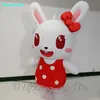 2.5m 사랑스러운 움직일 수있는 빨간 토끼 소녀 착용 할 수있는 풍선 토끼 귀여운 작은 토끼 소년 인플레이션