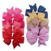 40 nuovi colori Kid Girls Hair Barrette Clip Bow Hairbow Tornante Colori solidi Testa di capelli Nastro in grosgrain Accesso ories