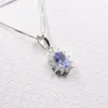 100% naturalny vs stopień wisiorek Tanzanite na wesele 4 mm x 6 mm 0,5 cart Tanzanite Naszyjnik