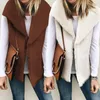 Chalecos cálidos de piel sintética para mujer, chaquetas de lana holgadas sin mangas sexis informales de invierno, chaleco de lana sólida de talla grande Celmia, abrigos