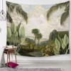 Tapeçaria tropical vintage palmier árvore parede pendurado decoração folhas de bananeira mural selva floresta tropical tenture pano decorativo3185