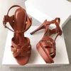 New Summer Shoes Woman Tribute Sandals T-strap Super High Platfom Sandals Designer Slides Woman Sandals Party Classic Shoes