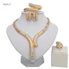 Fani Dubai Gold Jewelry Sets Wholesale Conjuntos de joyería nupciales italianos para las mujeres Conjunto de declaración de moda Marca