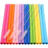 25CM Colorful silicone straw straight bend drinking straw eco-friendly reusable straws cleaning brush for home party bar accessories