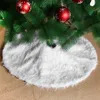 30.7" Christmas Tree Skirts White Luxury Faux Fur Tree Ornaments Plush New Year Party Xmas Decoration XBJK1910