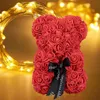 23cm Creative Foam Bear of Roses Bear Rose Flower Artificial New Year Gifts For Women Valentines Gift Birthday Gift9698568
