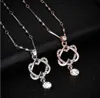 Double Heart Pendant Necklace for Mom Women Fashion Jewelry Rose Gold Silver Color Trendy Engagement Crystal Love Necklaces PN19