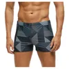 Mäns badkläder män shorts avslappnad strand slitage print simning trunkar byxor vattentät kort sexig badande man brief1