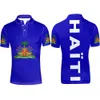 Haiti Youth DIY darmowy numer niestandardowy Numer nazwy HTI Polo Shirt Flag Flaga HT French Haitian College Print Photo Ubrania