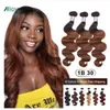 Allove Ombre Fasci di capelli dell'onda del corpo 1B 30 Fasci di capelli umani colorati # 2 # 4 Capelli castani peruviani 1B 99J Fasci bordeaux Non Remy