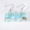 Wholesale-Transparent Candy Ocean Style Conch Earring Female Personality Resin Dried Flower Plant Valentine's Day Earrings