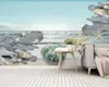 Carta da parati personalizzata per pareti Decorazione domestica Paesaggio nordico semplice di conchiglie di mare 3D fresco