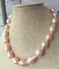 Fine pearls jewelry high quality HUGE 18quot1416mm natural south sea genuine baroque gold pink pearl necklace 14k9854828