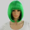 Size: adjustable synthetic wigs Select color 10inch Straight Short Bob Wigs Blue Red Black White Purple Pink Green Brown Cosplay Wig