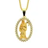 Nouvelle arrivée Halloween Diamond Creué Squelette Portrait Gold Silver Pendant Collier Hip Hop Bijoux Hip Hop Bijoux pour hommes et WOM9254559