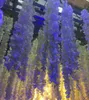 24 Colors Artificial Silk Flower Wisteria 34CM Orchid String Rattan Home Garden Wall Hanging Flowers Vine Centerpiece Xmas Party W5502176