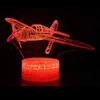 Neue Flugzeug 3D Nachtlicht LED Remote Touch Kämpfer Tisch Lampe 3D Lampe Farben Ändern Innen Lampe Kinder Geschenk kinder Spielzeug