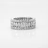 Роскошные 925 стерлингового серебра Маркиза бриллиантовая огранка кубического циркония обручальные кольца для женщин бренд рождественские подарки размер 5-12