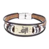 12 Control Horscope Barmelband ID Tag Leer Meerlagige wrap armbanden Bangle Cuff Fashion Jewellery Will en Sandy Cadeau