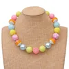 Páscoa menina colar pulseira 2 pcs conjunto chunky bolha beads crianças boutique jóias conjuntos menina presente de feriado