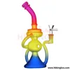 Rasta Glass Bong Recycler Dab Rig Oil Rig Glass Water Pipe10インチファブエッグヘッドガラスバブラー付き14mmボウル