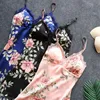 2020 Women Pajamas Sets Sleep Comfort Satin Sleepwear Lace Silk 5 Pieces Camisole+Robe+Pants Pyjama Femme Home Suit
