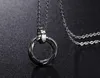 Diamant tre-ringande hängsmycken halsband Överflödiga smycken Kvinnor Hip Hop Romantic Titanium Steel Roman Parhängen Halsband205U