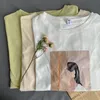 Verão gráfico tees moda personagem impressão t - shirts tops de verão mulher manga curta branca roupas coreanas 210421