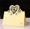 Nummer Namn Seat Card Heart-Shaped Hollow Wedding Party Reception Table Place Cards