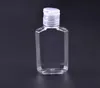 60ml PET plastic bottle with flip cap transparent square shape bottle for makeup disposable hand sanitizer SN3045