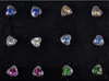 316L chirurgisch roestvrij staal hart ster zon bloem strass neus stud wit / kleurrijke edelstenen lichaam piercing sieraden 24pcs / set