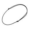 20pcs/lot Black Genuine Leather Cord Knot Slider Long Adjustable Choker Necklaces For Jewelry Making