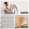 Brick Brick 3D Pannelli da parete Pannelli Peel e Stick sfondi gratuiti per soggiorno camera da letto sfondo decorazione della parete (10 pack, bianco)