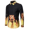 Nachtclub Leopardenmuster Shirt Männer fashion schwarzer Tupfen Langarm Kleid Herren hochwertige weiße Bluse Streetwear2695702