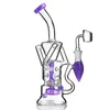 Unquine hookah Shape Lavender purple Water Bongs Special Dab Rigs Glass Water Pipes Smoking Hookahs with 14mm Banger In STOCK