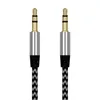 1 M Nylon Aux Cable 3.5mm Męski do męskiego Jack Auto Car Audio Cable Gold Plated Plug Line Cord do głośnika iPhone Xiaomi