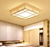 Plafoniera LED in legno quadrato Tatami Plafoniera in stile giapponese coreano Plafonier Plafonier per Foyer Balcone Camera da letto Soggiorno MYY