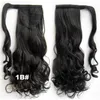 Bästa 100% Remy Clip In Human Hair Extensions Wrap Around Wavy Ponytail Hårstycke 120g Kastanjebrun färgbar