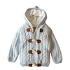 Detaliczne dzieci projektanty zimowe płaszcze grube plus Velvet Boys Dziewczęta sweter z kapturem płaszcz bullhorn kurtki znamionowe dzieci odzież 2465335