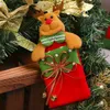 Christmas Candy Bag Felt Santa Claus Sock Gift Bag Kids Xmas Non-woven Bell Gift Bag Christmas Tree Hanging Decoration