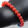 Braccialetti Agata rossa Pietra Perline tonde Braccialetti con fili di palma 7 Chakra Guarigione Mala Meditazione Gioielli da donna K3254