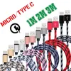 Fast Speed Type c Micro cables 1m 2m 3m Fabric braided Aluminum cable for samsung s6 s7 s8 s9 note 8 S10 S11 htc android phone