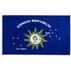 Conch Republik-Flagge, 90 x 150 cm, 3 x 5 Länder-Nationalflaggen, Conch aus Polyestergewebe